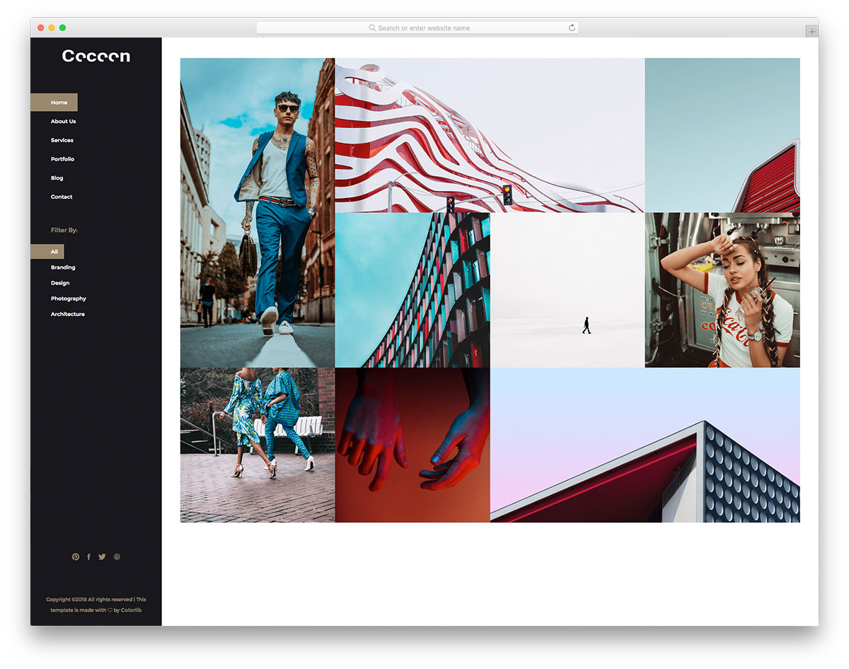 Cocoon шаблон для фотографа, личного сайта