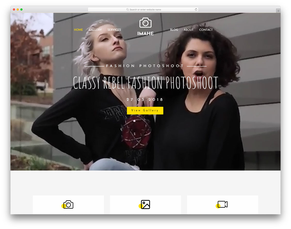Imahe качественный шаблон для фопроектов, фотографа и видеографа