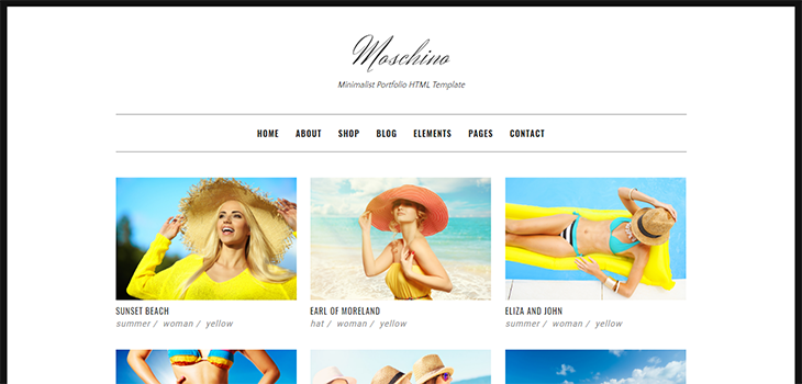 Moschino стильный шаблон для магазина летней одежды