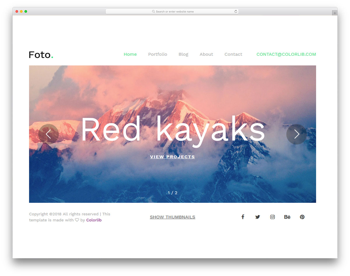 Photography-2 шаблон для представления портфолио фотографа