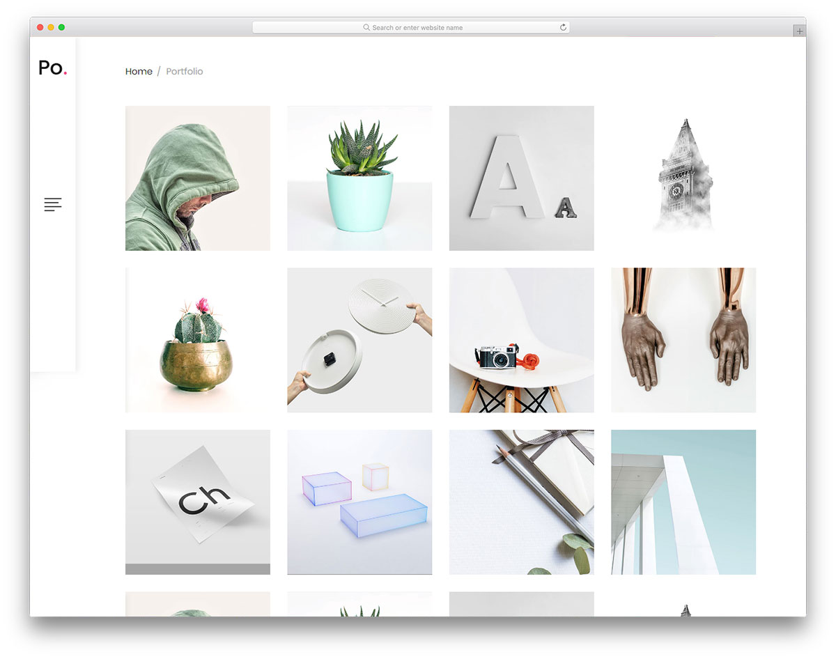 Po-Portfolio уникальный шаблон для портфолио и фотографа