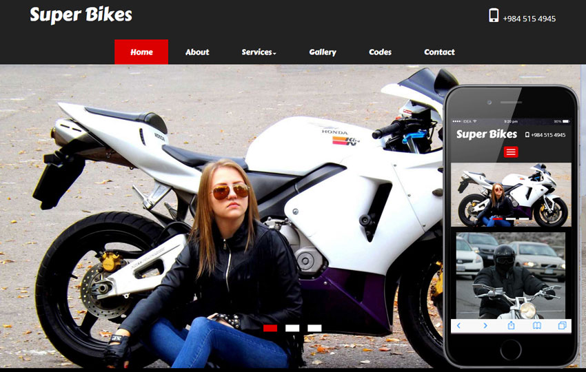 Super Bikes шаблон о мотоциклах
