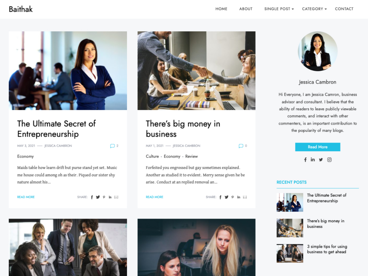 Baithak шаблон для WordPress