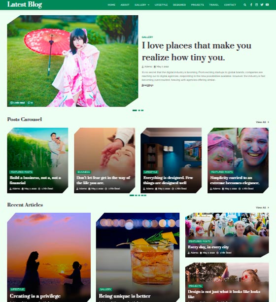 Latest Blog шаблон для WordPress