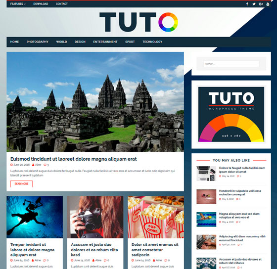 Tuto шаблон для WordPress