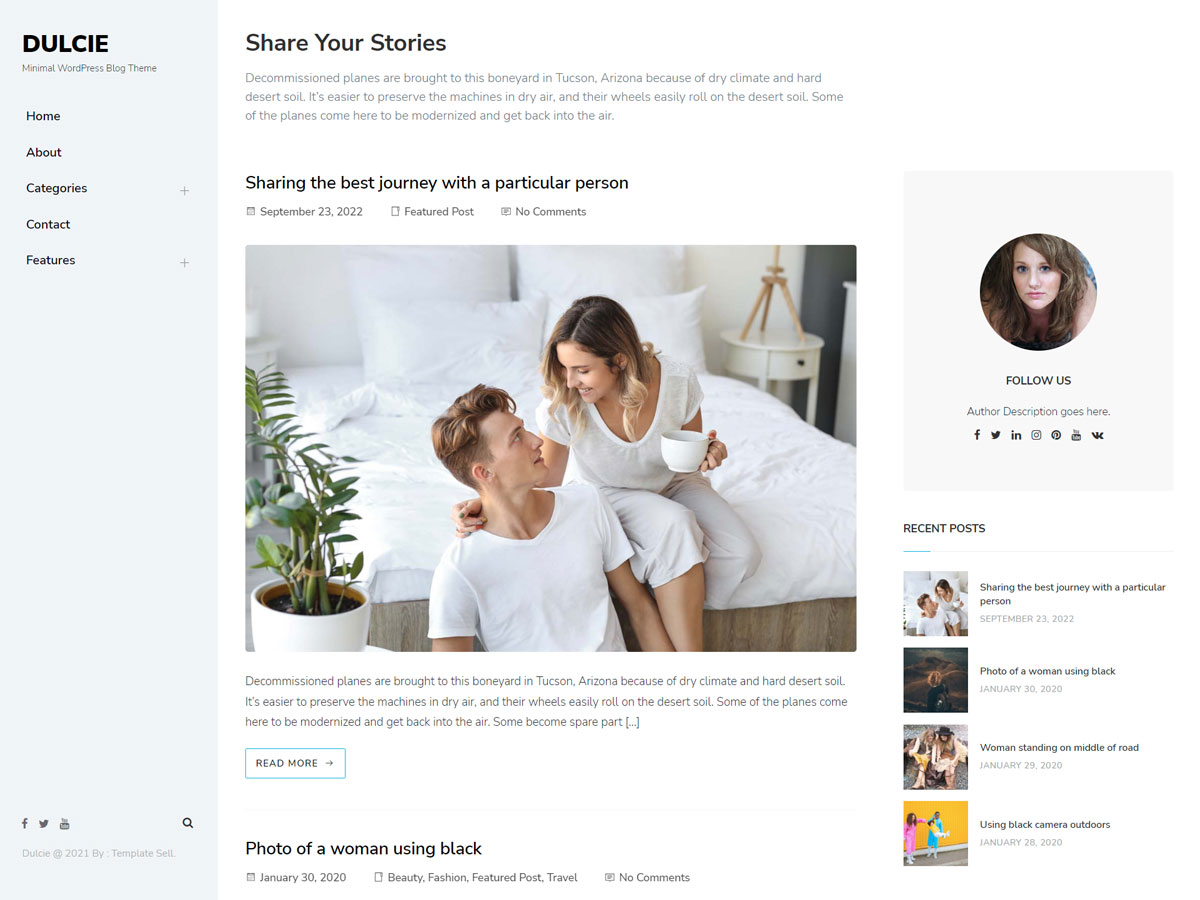 Dulcie шаблон для WordPress