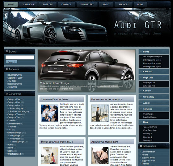Audi GTR FlexiMag шаблон для WordPress