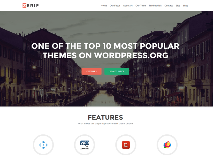 Zerif Lite шаблон для WordPress