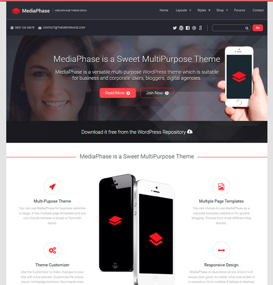 Mediaphase шаблон для WordPress