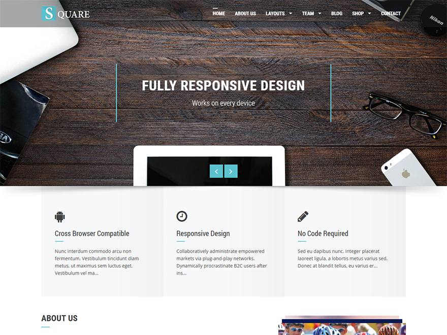 Square шаблон для WordPress