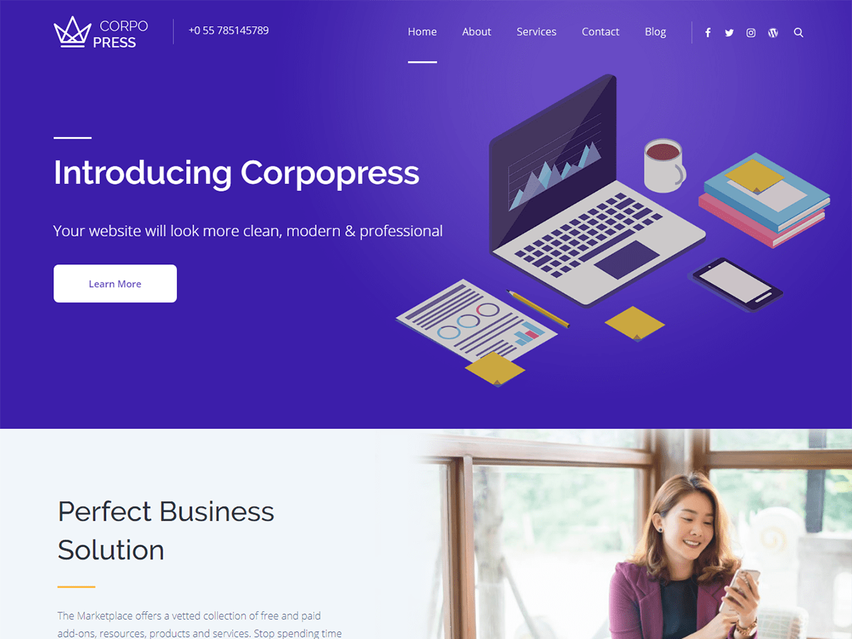 Corpopress шаблон для WordPress