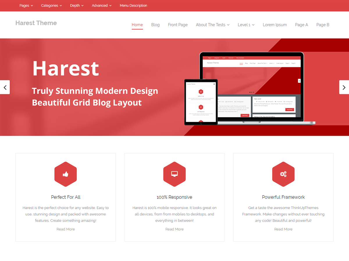 Harest шаблон для WordPress