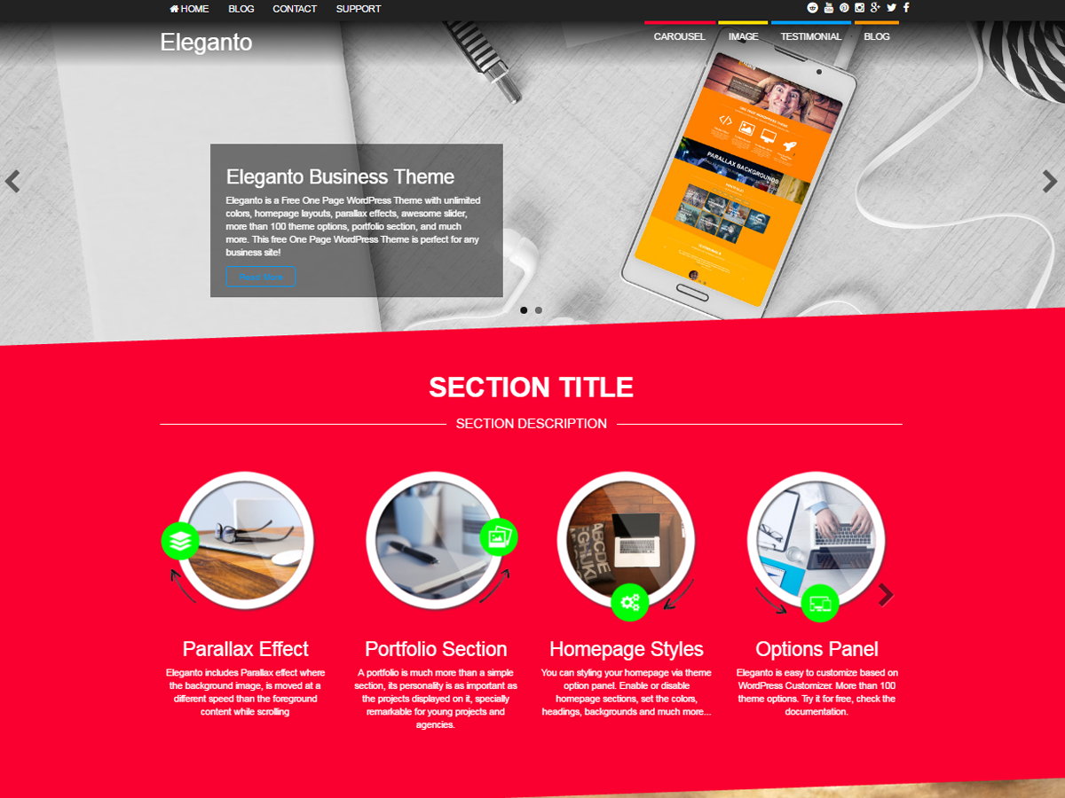 Eleganto шаблон для WordPress