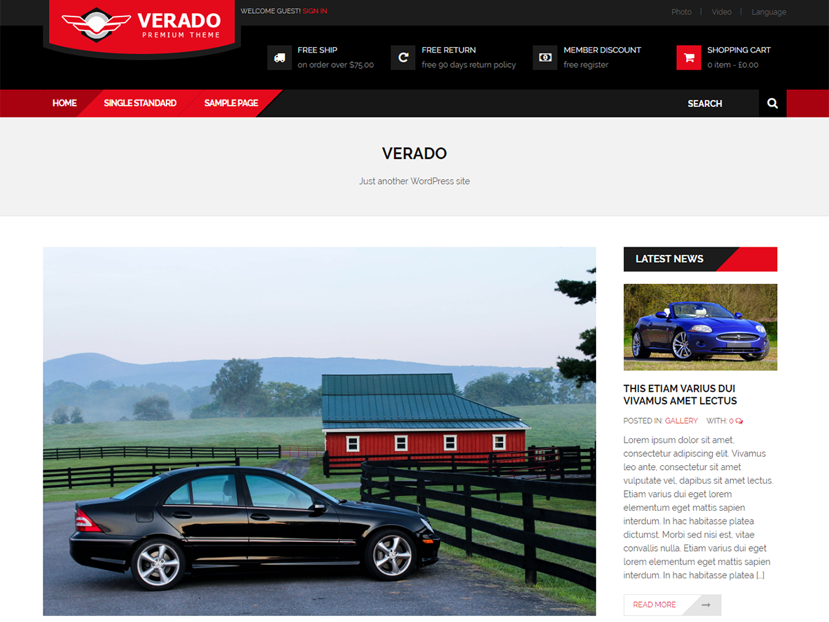 Verado Lite шаблон для WordPress