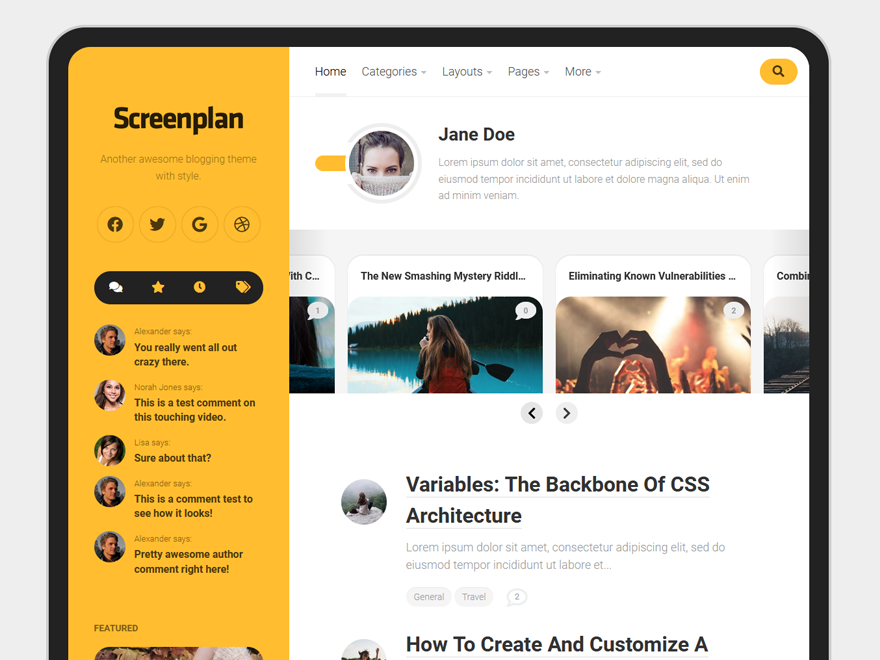 Screenplan шаблон для WordPress