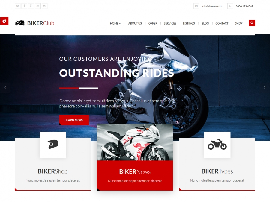 BikersClub HTML шаблон для продажа мотоциклов