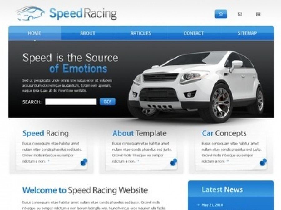 SpeedRacing красивый автомобильный HTML шаблон