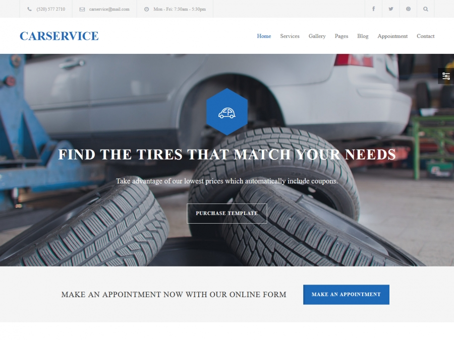 Carservice шаблон для автосервисов
