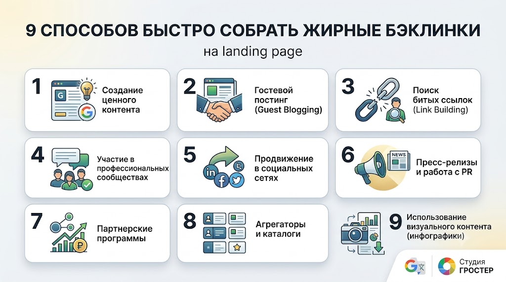9 способов быстро собрать жирные бэклинки на landing page